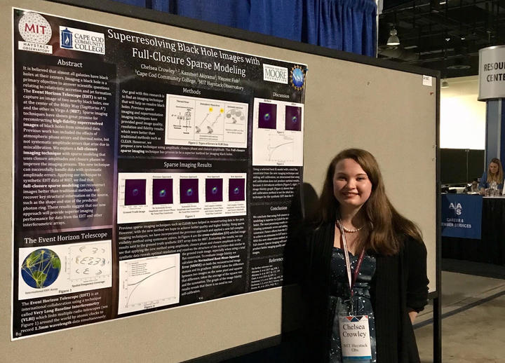 Undergraduate student Chelsea Crowley at 231st AAS meeting