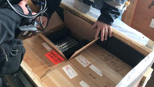 EHT data disks in the crate delivered from the South Pole